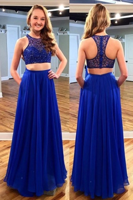Royal Blue 2 Pieces Prom Dresses on Luulla