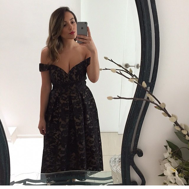 Off Shoulder High Low Dress