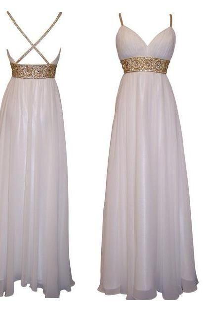 Low Back Boho Prom Dress With Beaded Waist Formal Occasion Dress