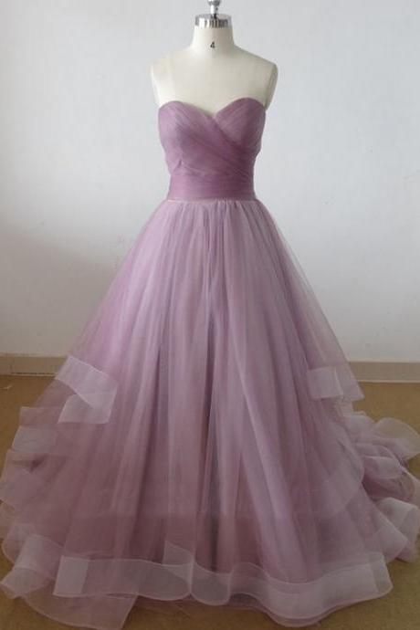 Sweetheart Peated Tulle Formal Occasion Dress Prom Gown With Horsehair Trim