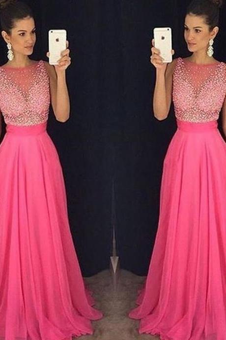 Rose Red Chiffon Formal Occasion Dress Prom Dress Party Dress
