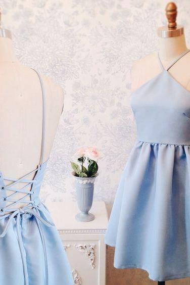 Short Mini Dress With Corset Back