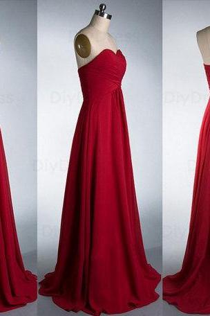 Dark Red Chiffon Formal Occasion Dress Bridesmaid Dress