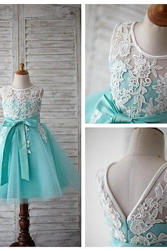 Jewel Neck Tulle/lace Toddler Flower Girl Dress