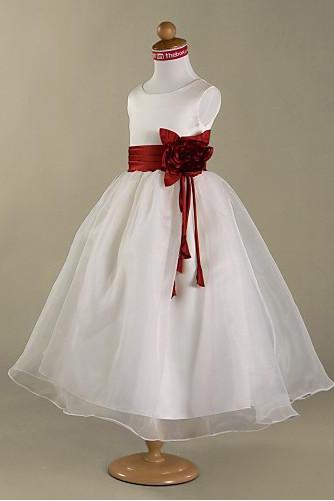 Holy First Communion Dress With Pleated Cummerband Flower Girl Dress