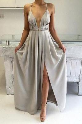 Gorgeous Evening Maxi Dress with Slit For Weddings or Formal Events