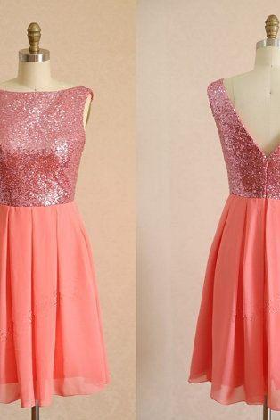 Short Party Dress With Sequin Bodice