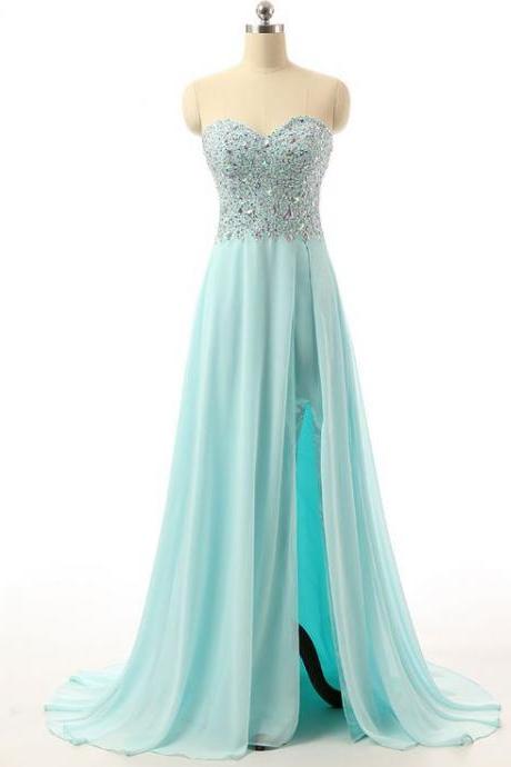 Sparkle Long Chiffon Prom Dress With Splt