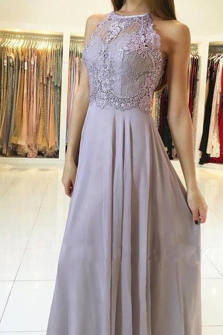 Gray Long Formal Occasion Dress With Keyhole Back