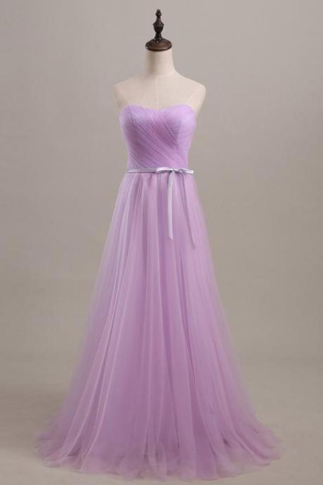 Lilac Strapless Long Evening Dress Formal Occasion Dress