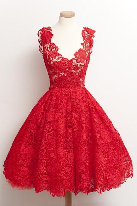 Short Red Lace Dress