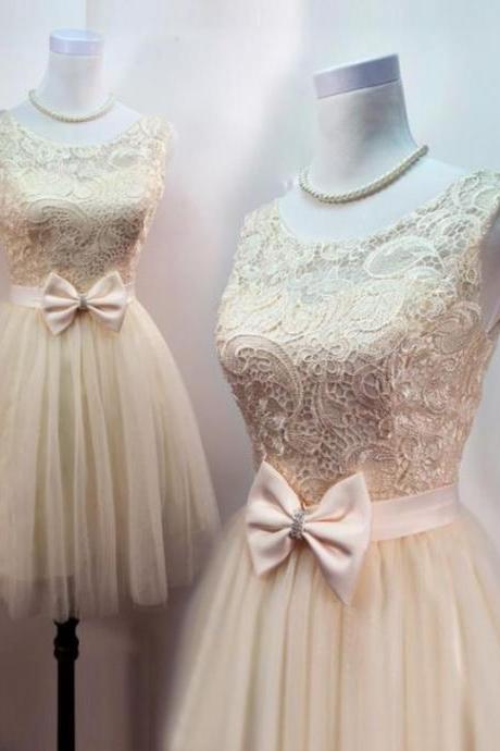 Vintage Lace Tulle Short Party Dress