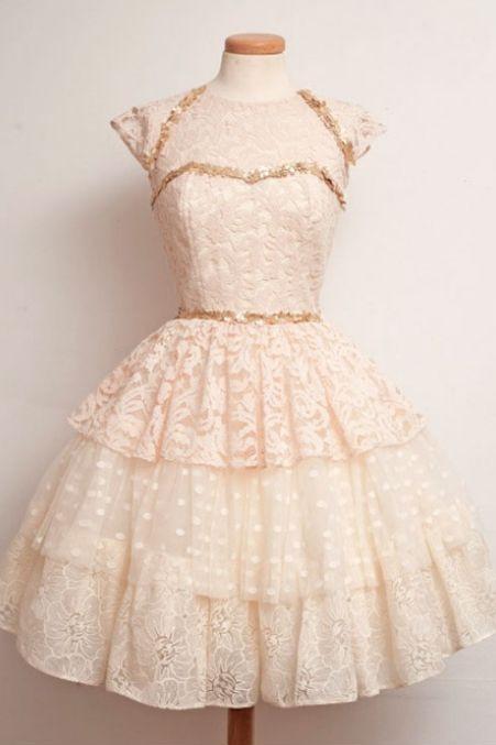 Vintage Short Lace Dress