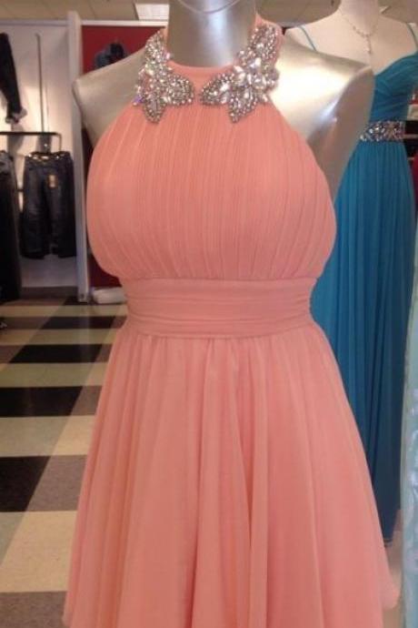 Pleated Short Homecoming Dress