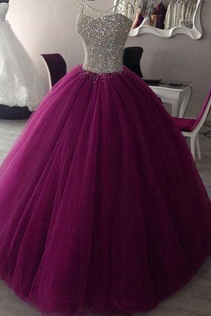 Strapless Ball Gown Quinceanera Dress With Beaded Bodice