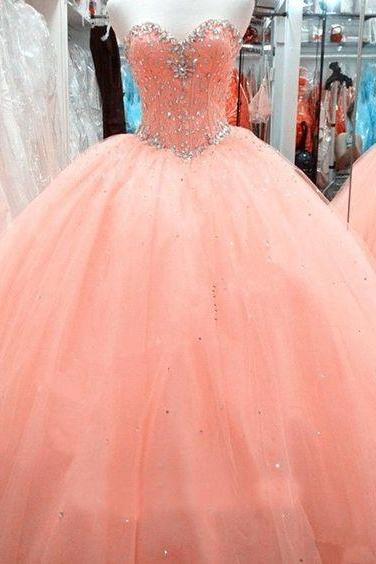 Sleeveless Blush Pink Ball Gown Quinceanera Dress