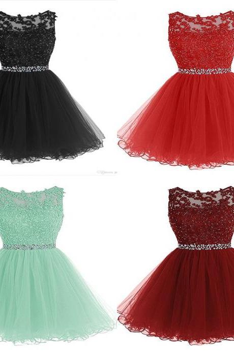 Short Homecoming Dress With Lace Bodice