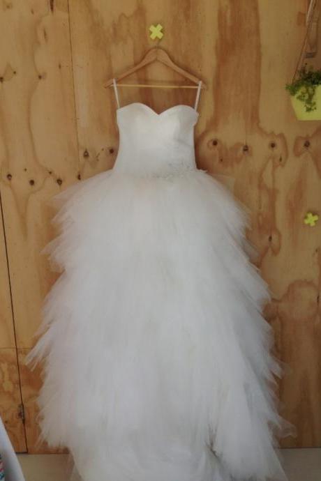Sleeveless Wedding Dress With Tiered Skirt