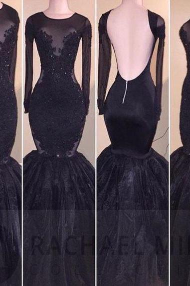 Black Mermaid Prom Dress