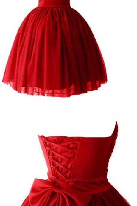 Sleeveless Red Homecoming Dress