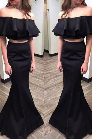 Black Two Pieces Pageant Dress