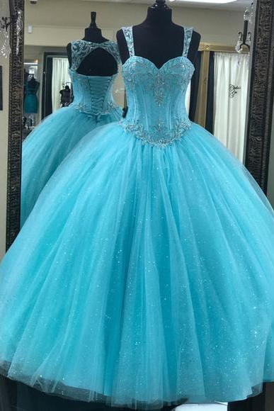 Sweetheart Floor Length Ball Gown Quinceanera Dress With Straps