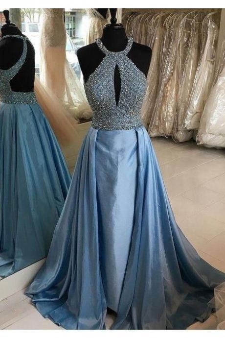 Keyhole Front Prom Dress With Beads