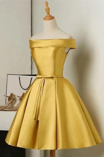 Gold Short Homecoming Dress