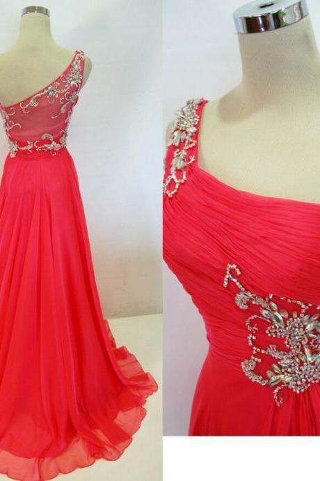 One Shoulder Long Evening Gowns