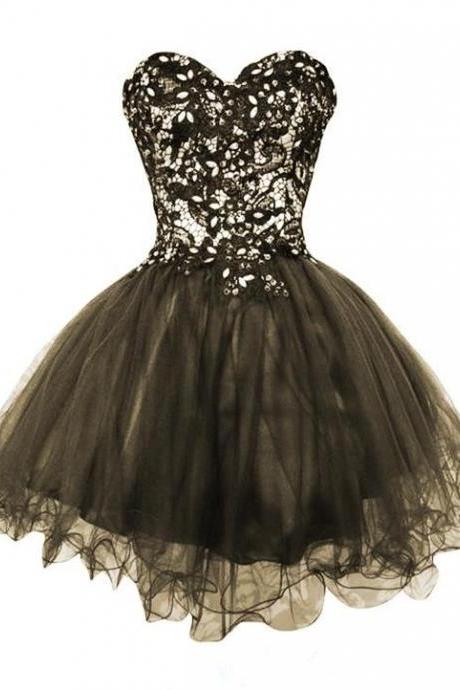 Black Homecoming Dress With Crystals