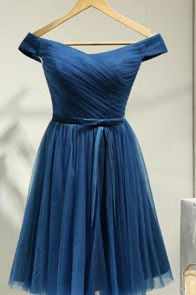 Dark Blue Homecoming Dress Semi Formal Occasion Dress Short