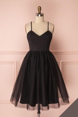 Spaghetti Straps Black Red Short Homecoming Party Dress