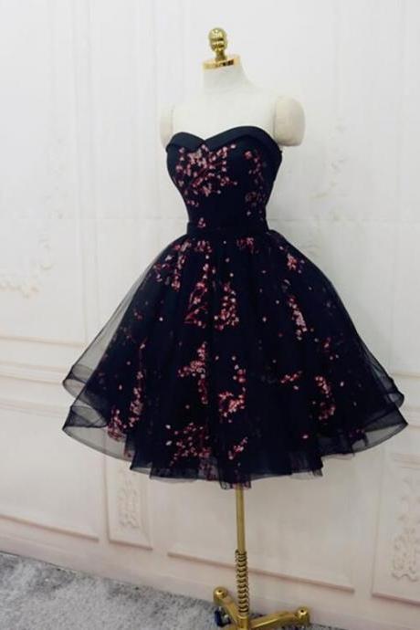 Sweetheart Floral Hoco Party Dress