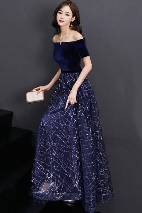 Glitter Formal Occasion Dresses Evening Gowns With Velvet Bodice