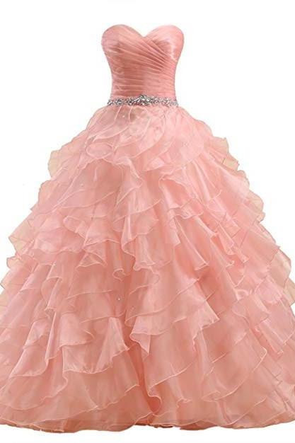 Sweetheart Tiered Organza Ball Gown Quinceanera Dress