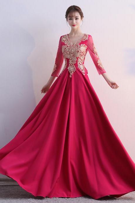 3/4 Sleeves Pageant Dresses Evening Gowns