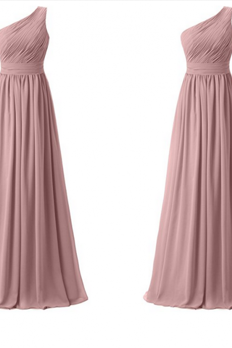 Pleated One Shoulder Evening Gown Bridesmaid Dresses Maid Of Honor