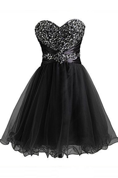 Sweetheart Little Black Dress Homecoming Hoco Party Dresses