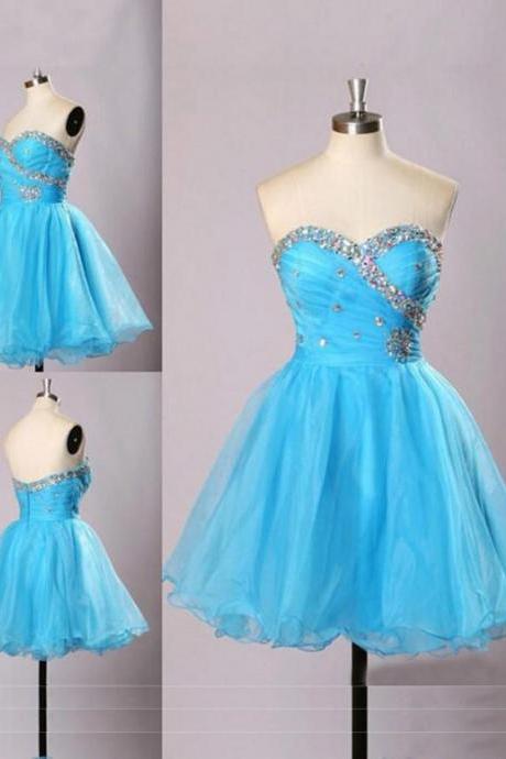 Sweetheart Ice Blue Hoco Party Dresses Homecoming