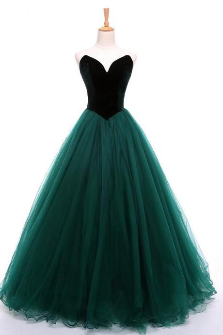 Sweetheart Long Evening Gown Pageant Dress With Velvet Bodice