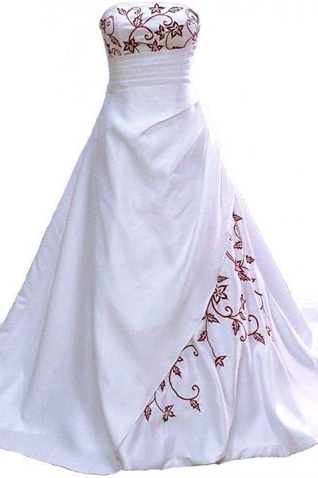 Strapless Embroidery Wedding Dress