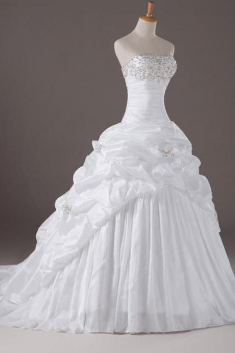 Sleeveless Ruffled Vintage Wedding Dresses Gowns