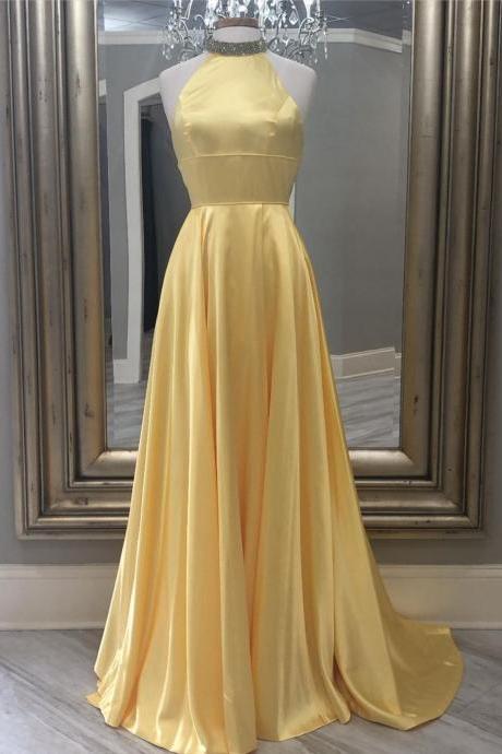 Long Yellow Prom Dresses For Women Formal Dress Evening Gowns