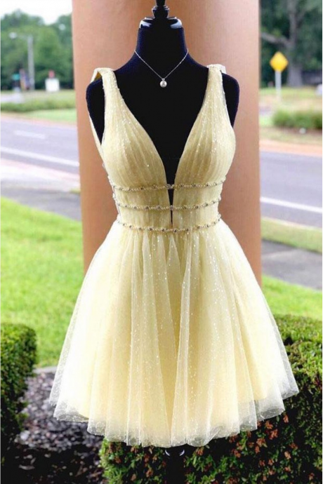 Yellow Homecoming Party Dress