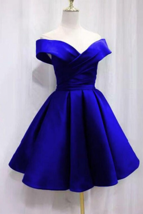 Off Shoulder Royal Blue Party Dresses Hoco