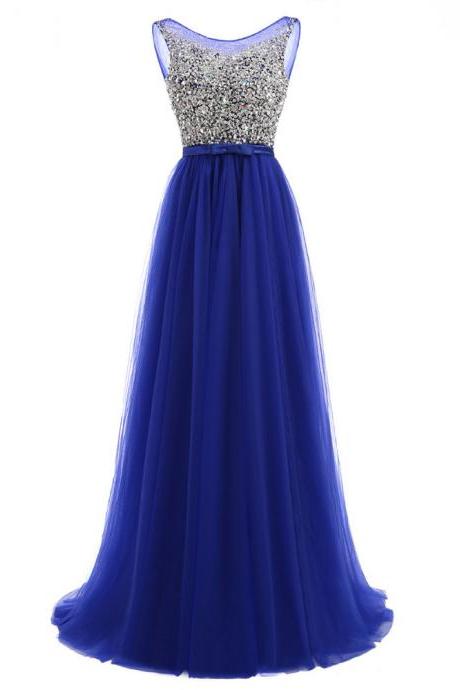 Dark Blue Long Prom Dresses For Special Occasion