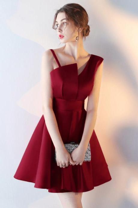 Asymmetric Short Party Dresses Red Black Hoco Dress For Women