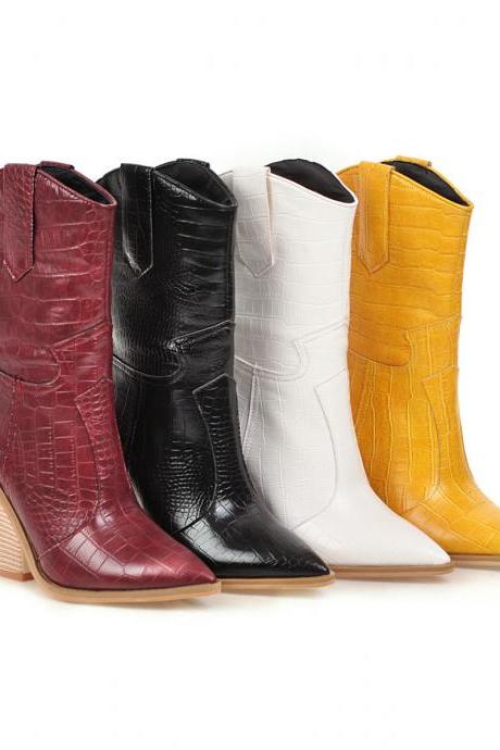 Pu Leather Women Boots Shoes