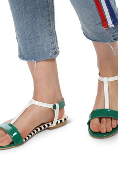 T Strap Women Summer Sandals