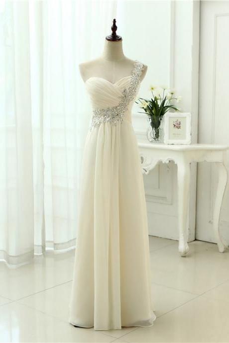 One Shoulder Floor Length Chiffon Formal Occasion Dresses